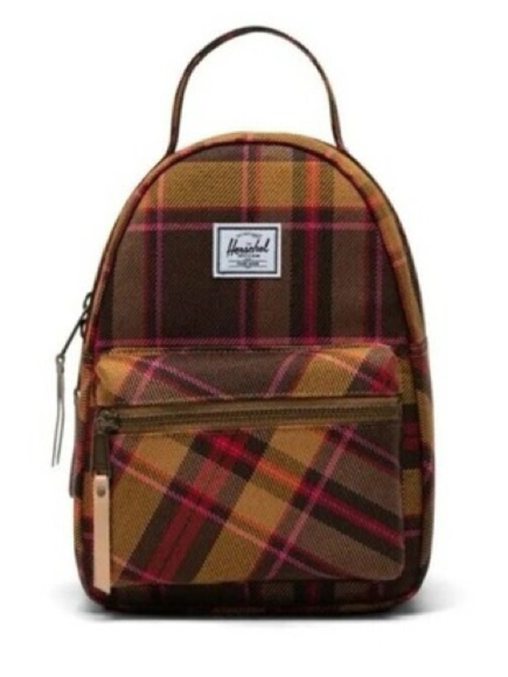 NEW Hershel Nova Mini Chestnut Plaid Backpack Bag Purse